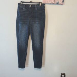 American Eagle Size 12 Super Hi Rise Jegging Skinny Jeans Dark Wash